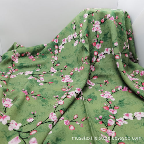 100% Rayon Viscose Woven Challis Flower Print Fabric